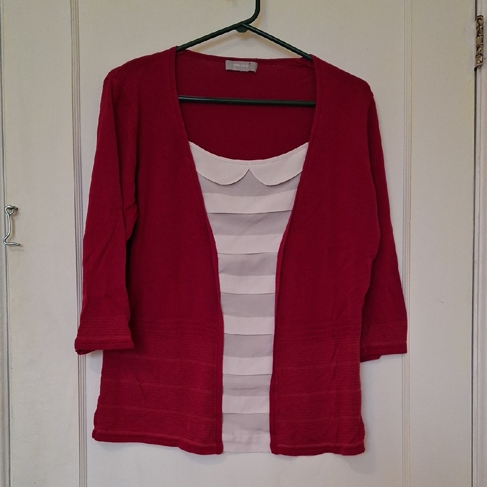 *3/$25 Women's Red Sweater Cardigan